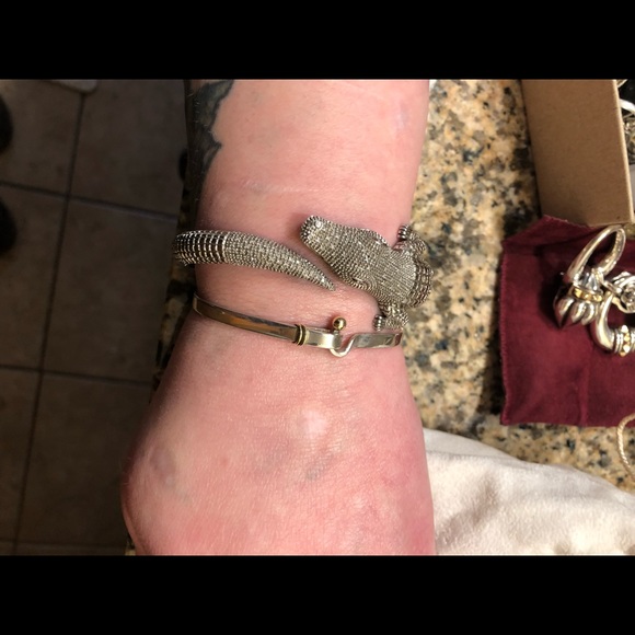 Diamond and silver crocodile cuff * - Picture 5 of 7